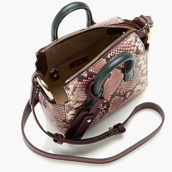 J Crew Mini Harper Snakeskin Embossed Leather Bag - Picture 4 of 8